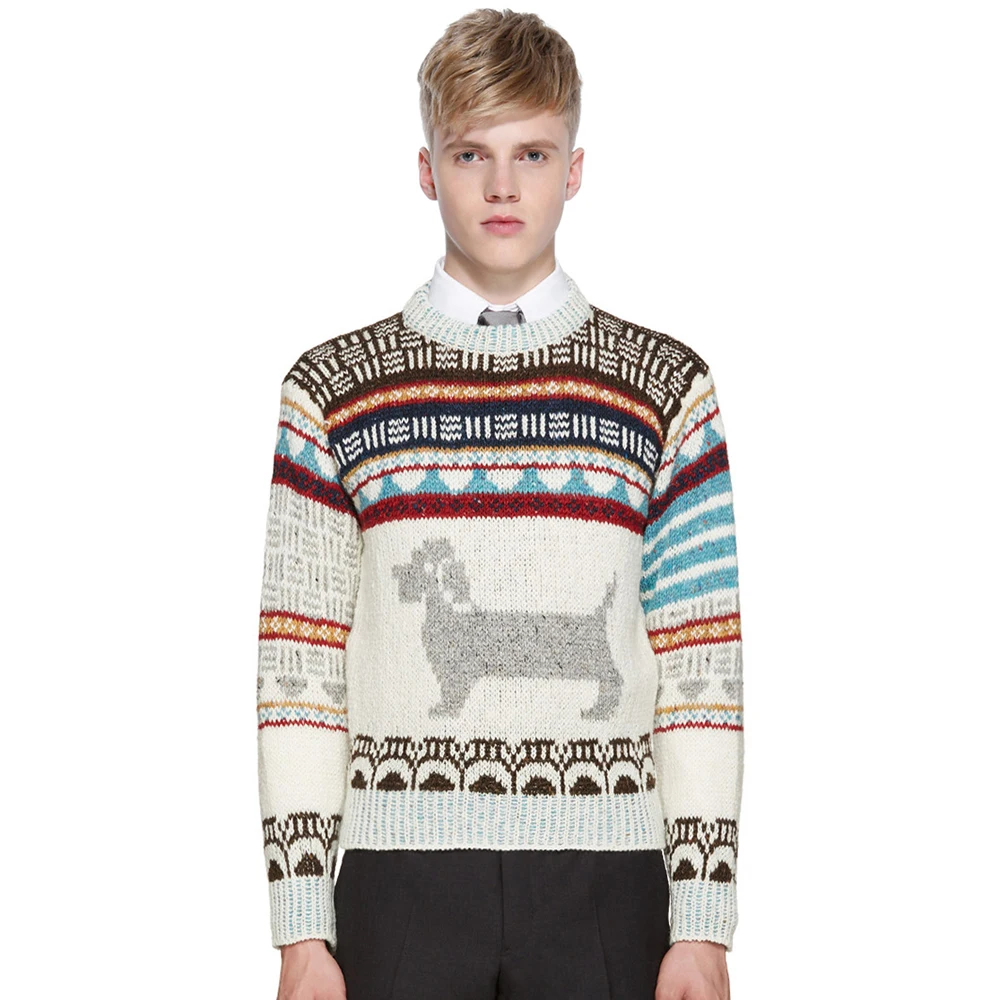 ECTIC font b Men b font Thickened font b sweater b font Dog printing fashion man
