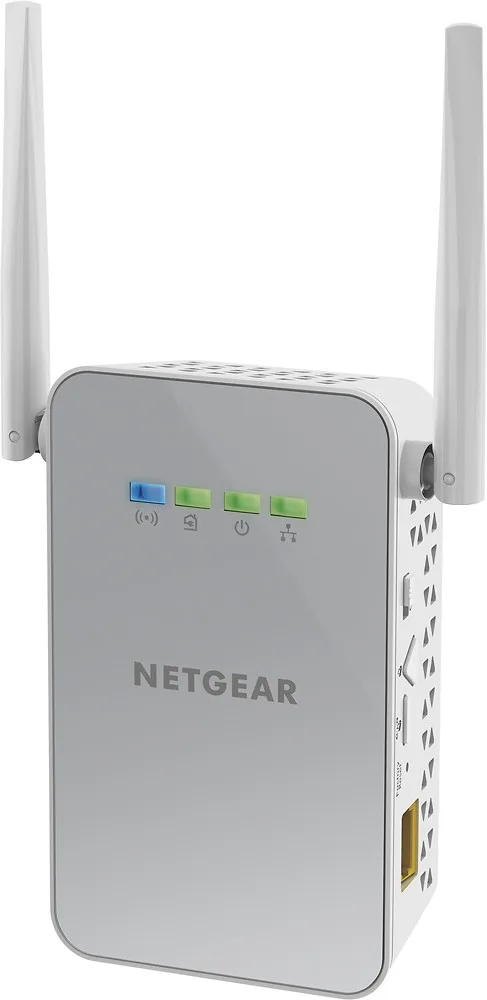 NETGEAR PLPW1000 PowerLINE AC1000Wi-Fi 1000+ дополнительная розетка, белая(PLPW1000-100NAS) точка доступа и адаптер