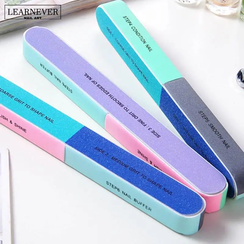 1PCS Six sided Polishing File Nail Tool Creative Printing Nail File