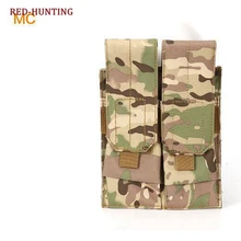 Multicam тактическое для охоты для стрельбы двойной подсумок для магазинов AR15 M4 Mag сумка для инструмента Molle Системы