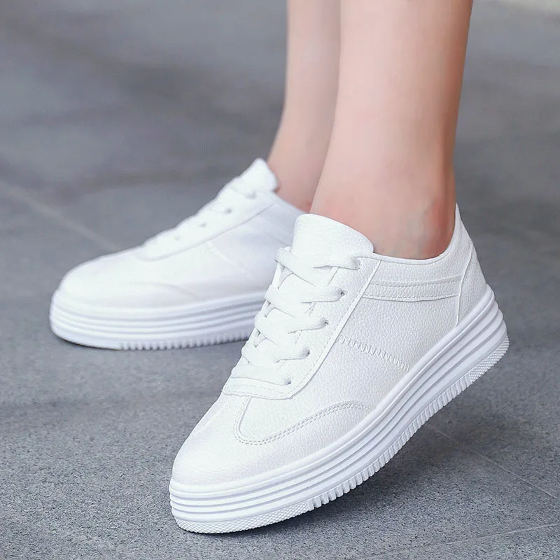 

Summer Sneakers Women Trainers White Sneakers Platform Shoes Lace-Up Round Toe Casual Shoes Basket Femme tennis Zapatos Mujer