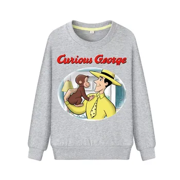 

Boys Autumn Cartoon Curious George Hoodies Sweatshirts Girls Pink Pullover Coats Child Kids Spring Hoodies Costume 2019 ZB089