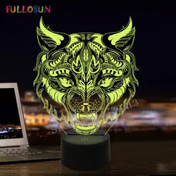 FULLOSUN Новинка 3D Иллюзия светодиодный свет животных Leopard модель настольная лампа как Спальня Звездная ночь для друзей подарки на день