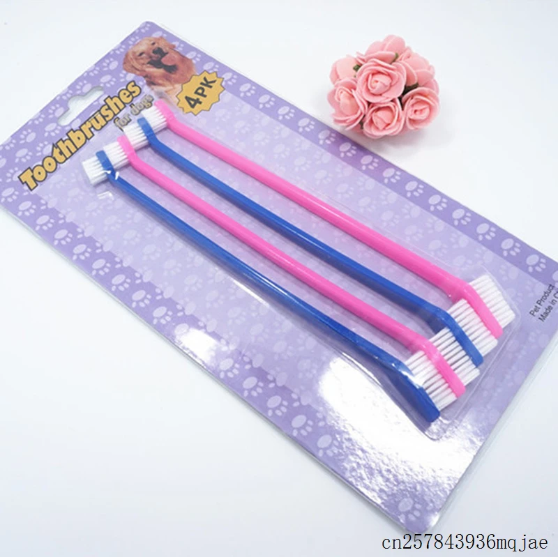 

40sets 4pcs/set Dog Toothbrush Pet Tooth Cleaning Tools Cat Pet Dental Grooming Tools Washing Tooth Brush