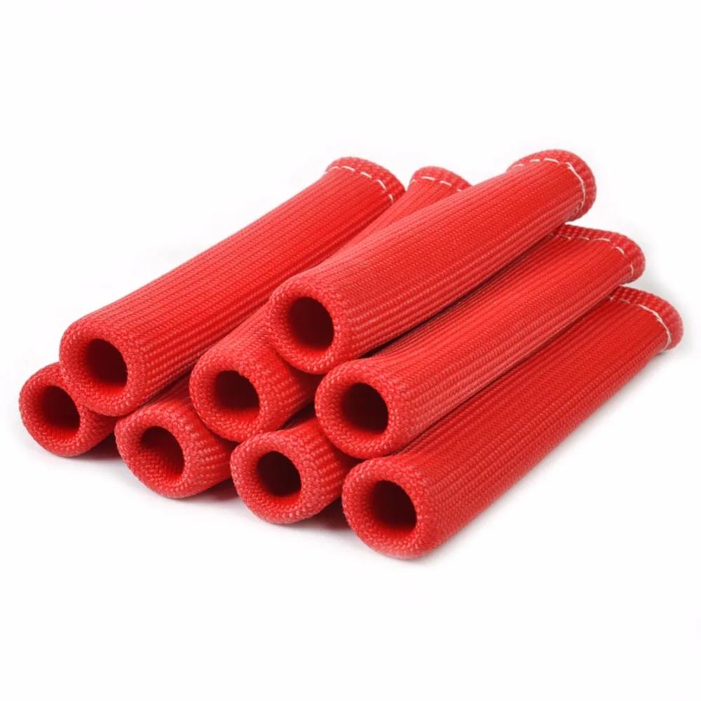 

CITALL Red 8pcs High Temperature 1200 Degree Spark Plug Wire Boots Cover Heat Shield Protector Sleeve SBC BBC 350 454