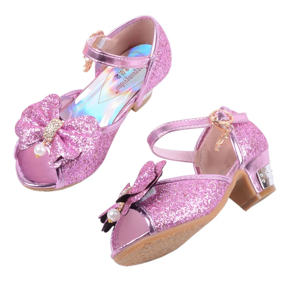ARLONEET2019 дети для девочек свадьбы кристалл для девушки высокий каблук обувь банкет розовый Золотой синий Высокое качество летняя обувь для девочек