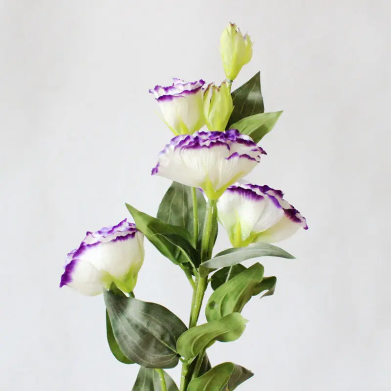 5 шт. Один Букет eustoma искусственный цветок растение для дома и сада Eustoma grandiflorum Lisianthus 5 цветов Высокое качество - Цвет: purple