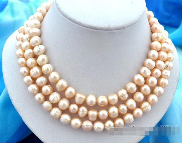 

FREE shipping>>>>50" 12mm baroque baby pink freshwater pearl necklace