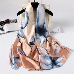LaMaxPa 2019 Новая мода весна/лето для женщин с цветочным принтом шелковый шарф шали мягкие женские обёрточная бумага длинные Размеры пляж