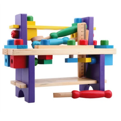 Baby Toys Kids Pretend play Multifunctional wrench Tool Set Maintenance Box Wooden Toy Baby Nut Combination educational toys