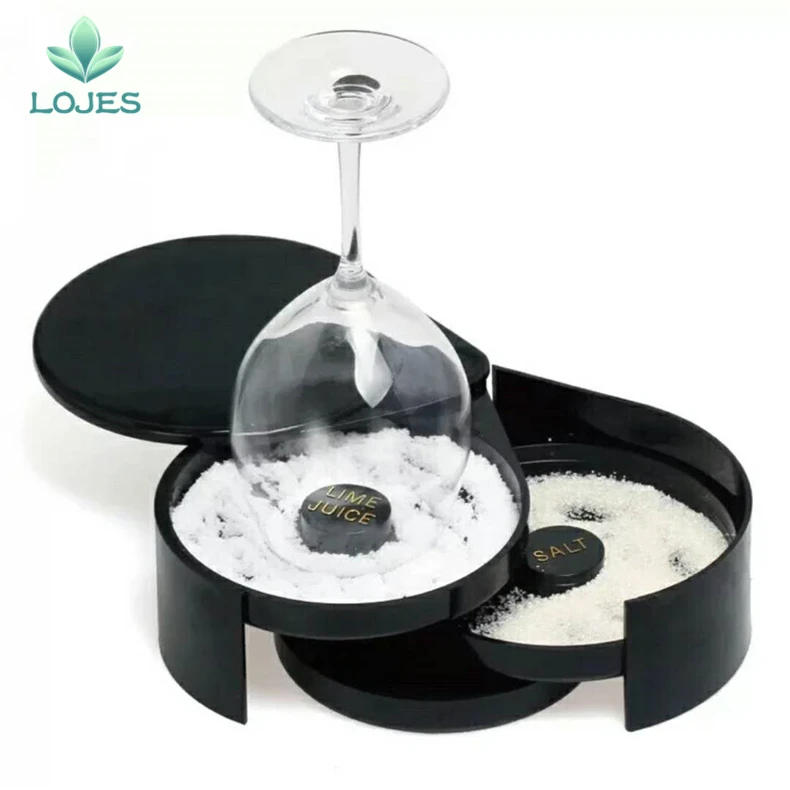 Glass Rimmers 3 Tier Salt Sugar Margarita Cocktail Glass Rimmer Home Bar Accessory Tool Bartender