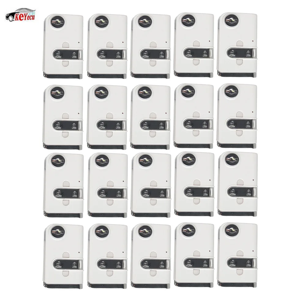 

KEYECU 20 Pcs/lot Modified Remote Car Key Shell 2-4 Button for Toyota Camry RAV4 Scion Carbon Fiber Covered -White