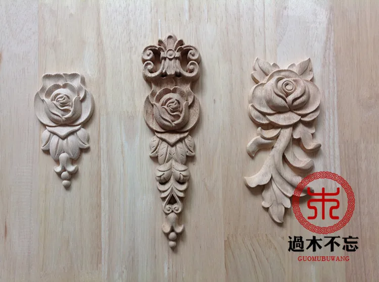 

Wood dongyang wood carving wood fashion peony rose applique ofhead fireplace applique