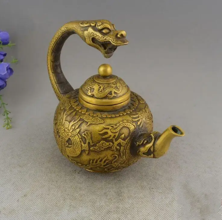 

Feng shui Worship supplies Copper pot dragon pattern Feng Shui Holy Ornament Home Decoration SM130