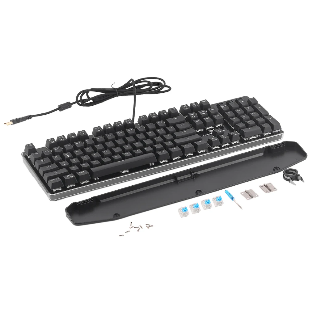 

T10 104 Keys USB Wired Gaming Keyboard Ergonomic Design Mechanical Feel Office Home Gamer Keyboard For PC Computer