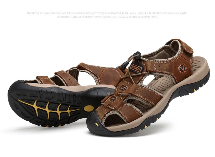 Eu 38-46 открытый куликов спортивные сандалии летом Для мужчин из натуральной кожи нескользящая Нижняя демпфирования пляж мужской прогулки