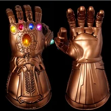 Кигуруми косплей Мстители Бесконечность война перчатки пальцы могут двигаться светодиодный блестящие перчатки ПВХ фигурка модель игрушки подарки Хэллоуин реквизит
