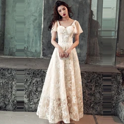 Evening Dress Lace Sleeveless Women Party Dresses Backless Zipper Robe De Soiree 2019 Plus Size Short Sleeve Formal Gowns E686 Evening Dress Lace Sleeveless Women Party Dresses Backless Zipper Robe De Soiree 2019 Plus Size Short Sleeve Formal Gowns E686
