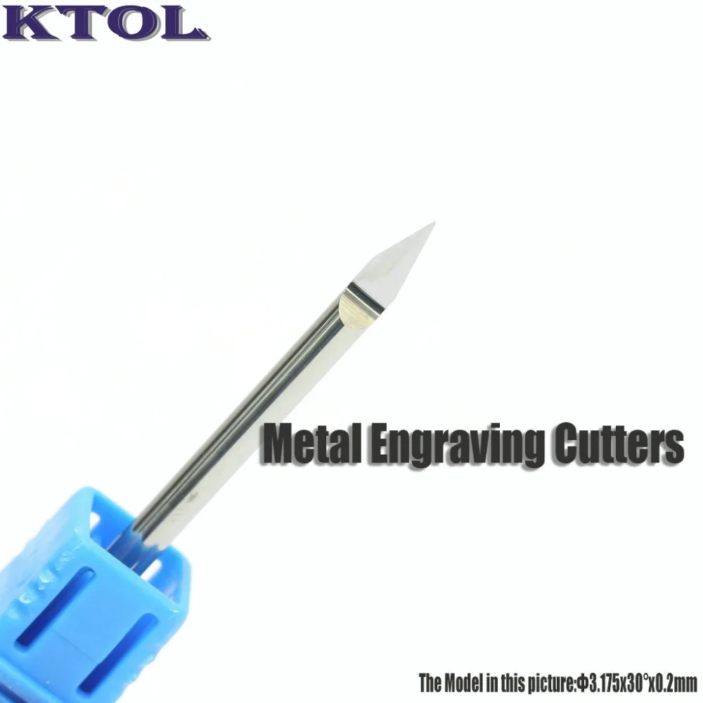

10pc/Lot 3.175MM 30 Angle 0.2MM Tungsten Carbide Cutter End Mill Engraving Bits CNC Milling Tools for Metal Copper Steel Carving