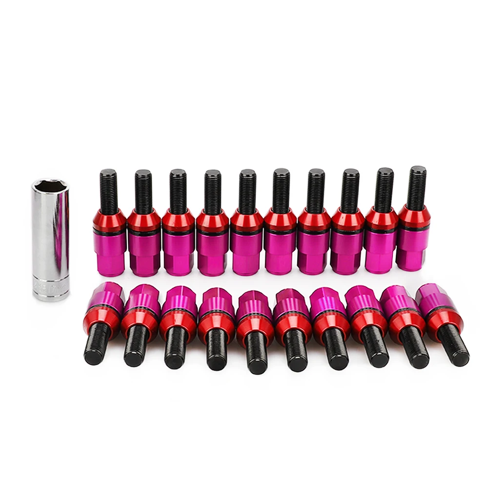 

20PCS Steel Taper ConiCal Seat With Wheel Bolts Caps Lug Nuts &sleeve M12X1.25 M12X1.5 M14*1.25 M14*1.5 Lug Bolt For BMW