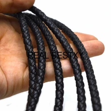 Настоящий BESTXY 5 мм/6 мм Плетеный кожаный шнур веревка для ожерелья браслет ювелирные изделия DIY черные кожаные шнуры для браслетов сделай сам