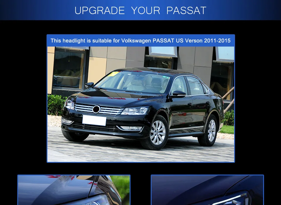 AKD тюнинг автомобильных фар для Volkswagen Passat US verson 2011 светодиодные фары DRL ходовые огни Биксеноновые лучевые огни ангельские глазки