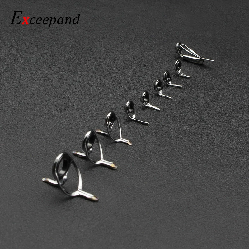 

Exceepand 9 PCS Casting Fishing Rod Guide Stainless Steel Frame Baitcasting Eye Line Ring for Fishing Rod Building or Repair
