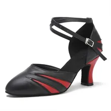 Цвет черный, красный; женская Танго, латина Обувь для танцев Для женщин Взрослый Женский Национальный Стандартный для румбы Танцы обувь; высота каблука: 8 см, каблук 7 см, 6 см