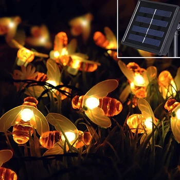 

Honeybee String Light Garden Party Wedding Decor Solar Powered 6.5M 30 Led Bee String Light Colorful