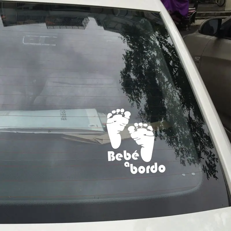 Spanish Car Stickers Bebe a bordo Auto Safety Warning Stickers Window  Sticker - AliExpress