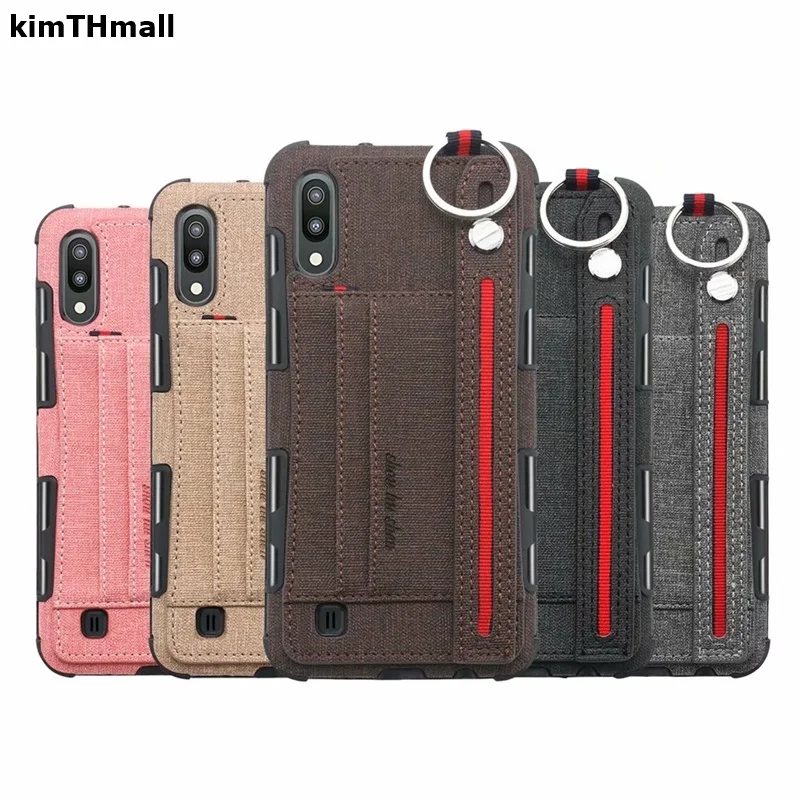 

Case For Samsung Galaxy M10 M20 M30 A10 A20 A30 A50 A70 Back Cover luxury hand Strap Card slot Shock Proof Soft case kimTHmall