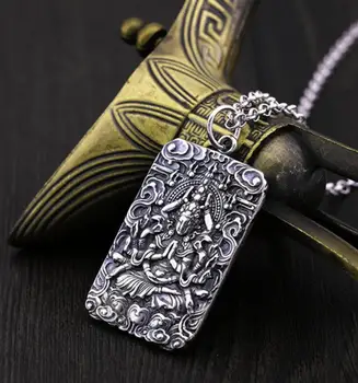 

hot sell new - free shipping Handmade tibet Silver dragon Angel Sword Necklace pterosaurus Pendant