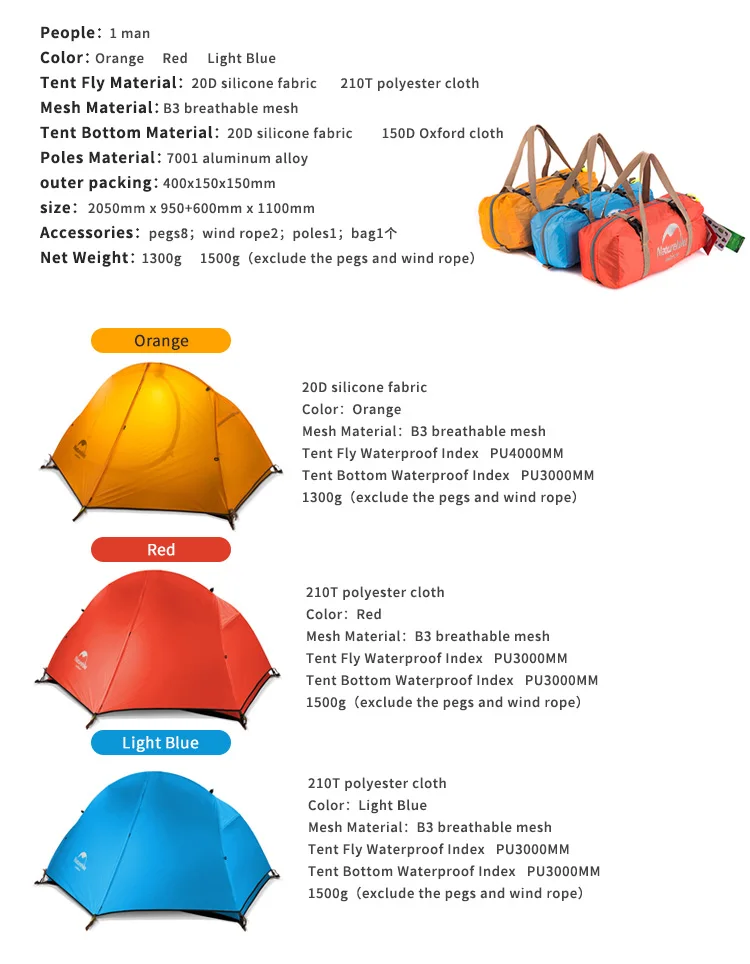 Acampamento ao ar Caminhadas de Alumínio à Prova Naturehike Ultraleve Tenda Pessoa Livre Dwaterproof Água Única Tendas 1.5kg 1 2 Cheap Barracas