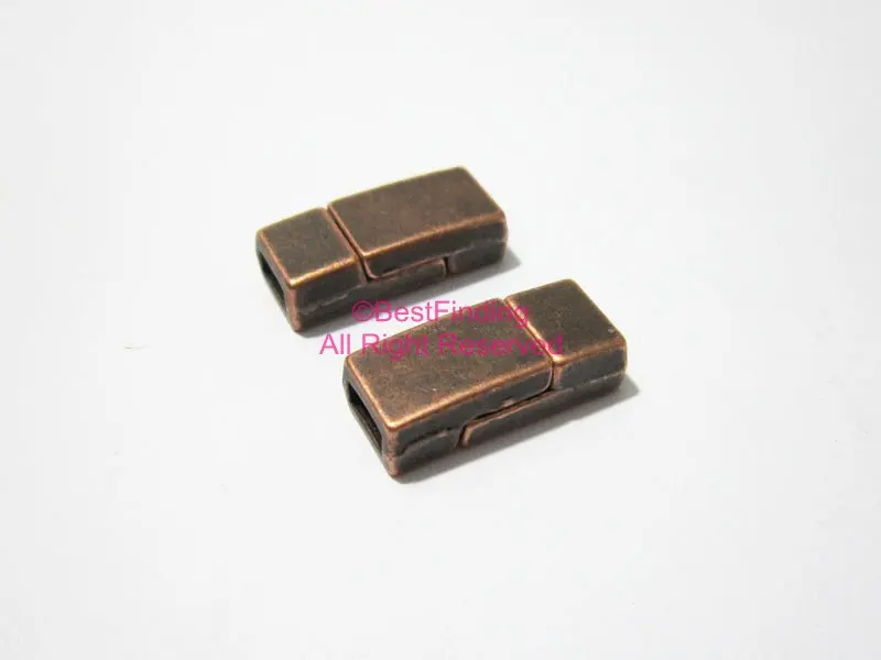 Античная медь 5 мм плоская Магнитная застежка 5x2 кожа|magnet clasp|leather claspantique copper |