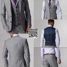 Итальянские мужские серые костюмы торжественное платье мужские свадебные костюмы смокинг жениха/бизнес/человек блейзер(пиджак+ штаны+ жилет+ галстук