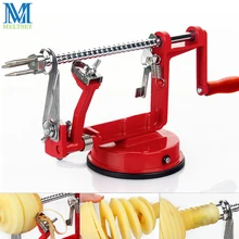 3 en 1 de acero inoxidable apple peeler corer de la fruta zester base de succión accesorios de cocina máquina de cortar espiral de la patata