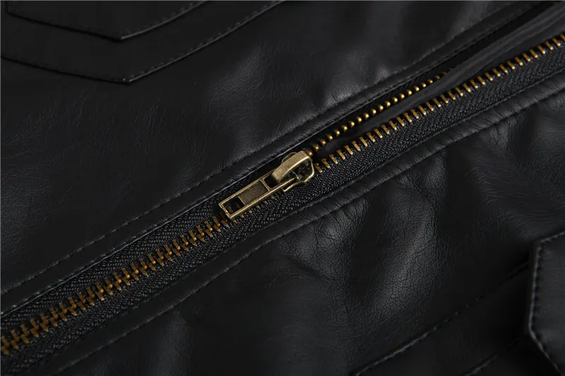 New Mens Leather Jackets England Collar Leather Jacket Mens Slim Multi