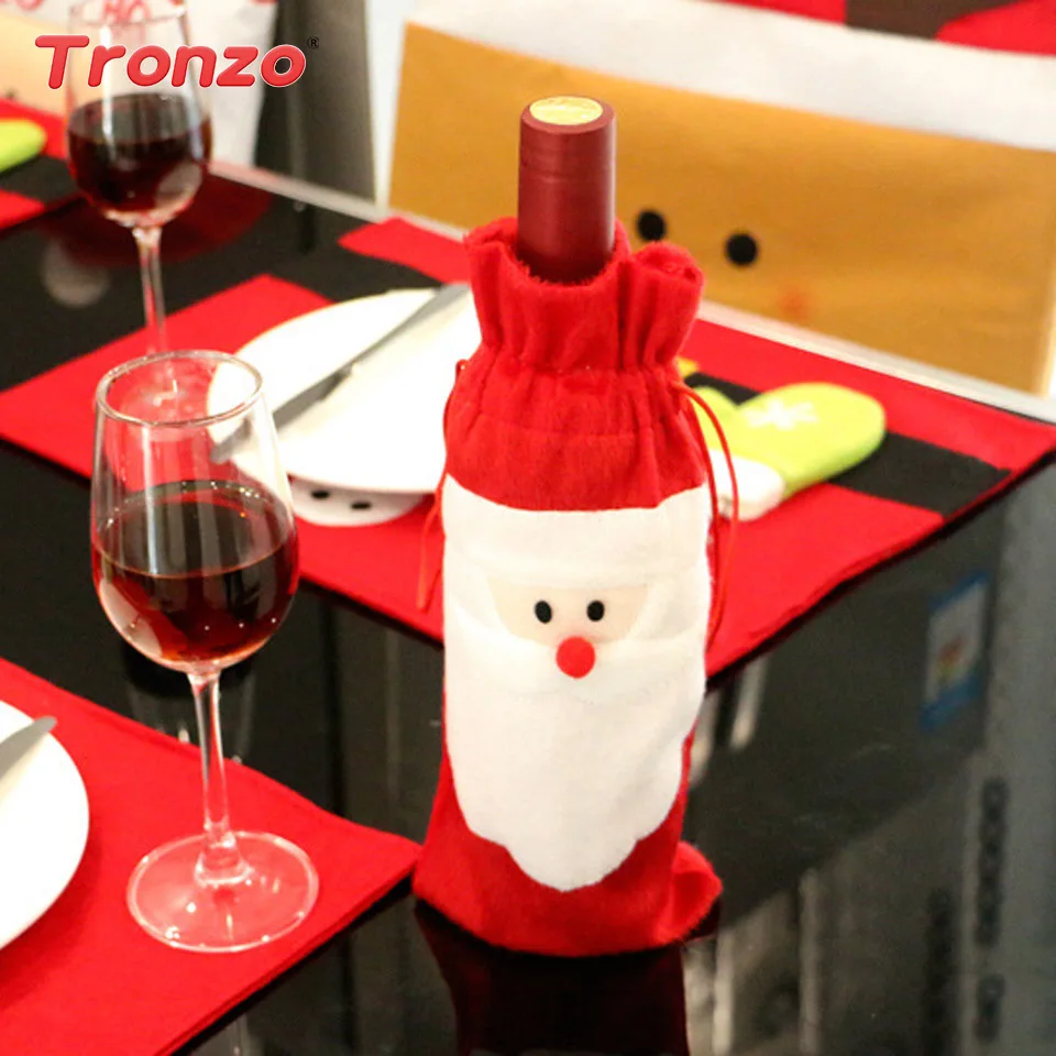 Tronzo Christmas Wine Bottle Cover Red Bottle Holder Christmas