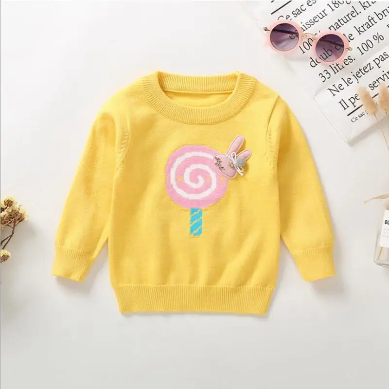 Goede 2018 Lente En Herfst Ins Nieuwe Baby Poeder Nieuwe Baby kinderen Jongens En Meisjes #039;Lolly Gebreide Trui Voor 1 5 jaar Kinderen