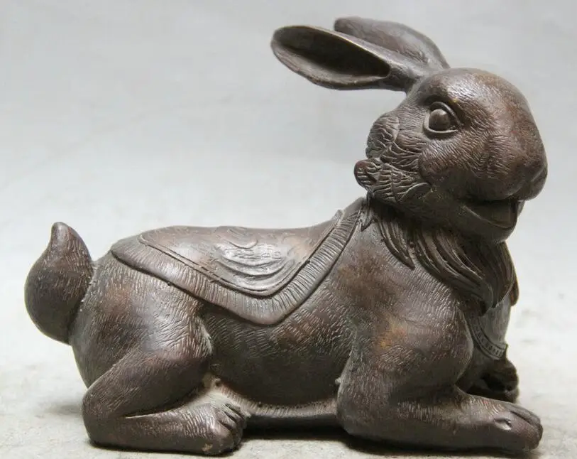 

Details about 7" Old Chinese Folk Bronze Zodiac Year Coney Rabbit Hare Cony Statue Sculpture