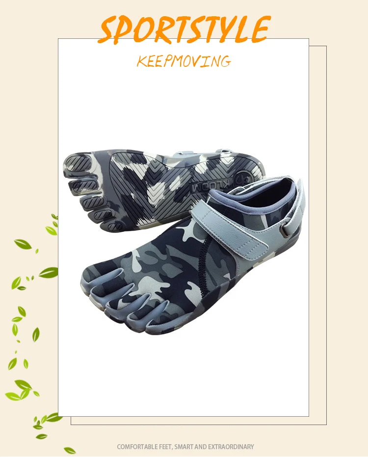 Камуфляжные мужские беговые кроссовки с пятью пальцами, дышащие легкие эластичные тканевые кроссовки на липучке для прогулок на открытом воздухе
