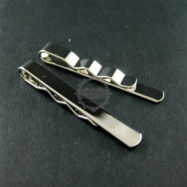 bar diy tie quality 5x50mm bar brass tie simple DIY clip /rhodium DIY high plated bezel tray silver base