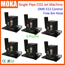 6 шт./лот Dmx512 мини Co2 ткацкий станок крио CO2 Jet мощный CO2 машина шоу на сцене DJ шоу с 6 М шланг для душа