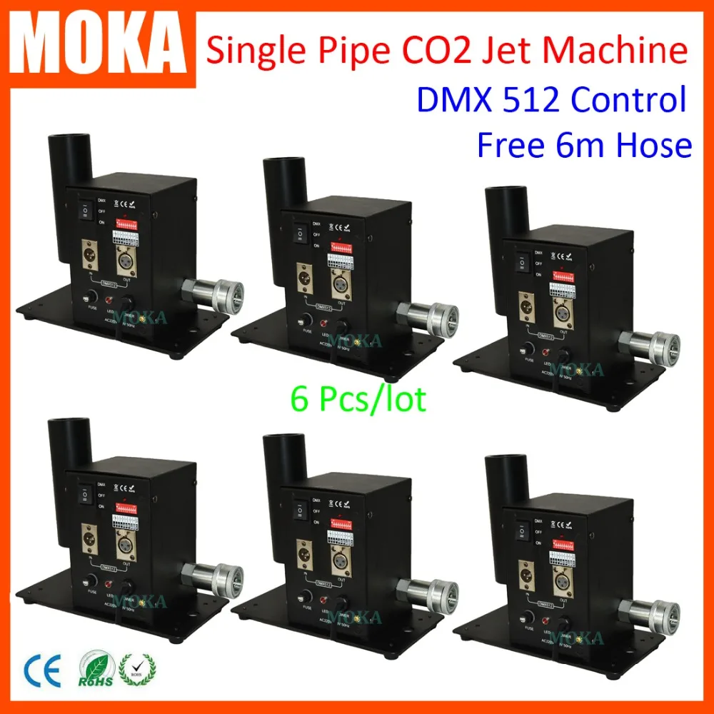 

6Pcs/lot Dmx512 Mini Co2 Jet Machine Cryo CO2 Jet Powerful CO2 Machine on stage DJ show with 6m hose