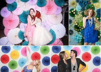 

colorful paper flowers Tissue Paper hand Fans Decorative Flowers wedding party supplies store school party decoration