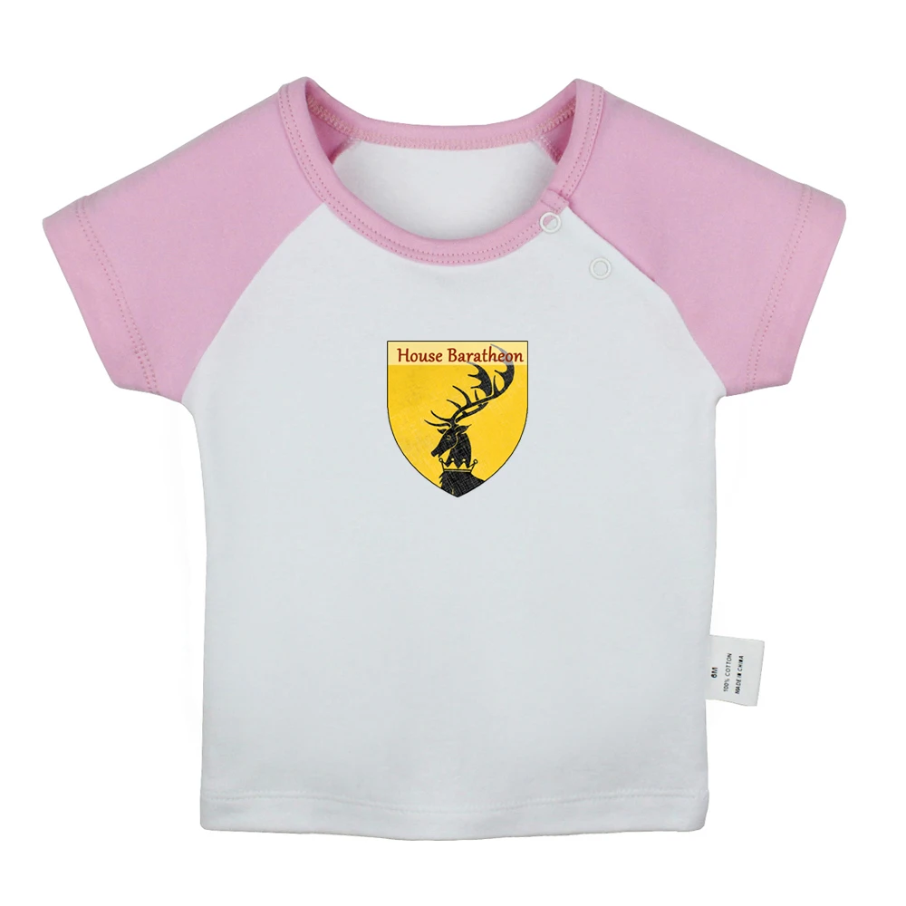 Bucks Game of Thrones, дом Баратеонов шторма, наш конец, это яростная футболка для новорожденных, футболки с короткими рукавами для малышей - Цвет: ifBabyYCP2151D