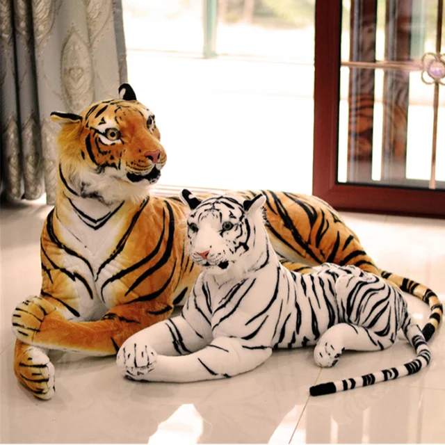 Fancytrader Realistic Emulational Lying Tiger Plush Toys Big Stuffed Animals Tiger Doll School