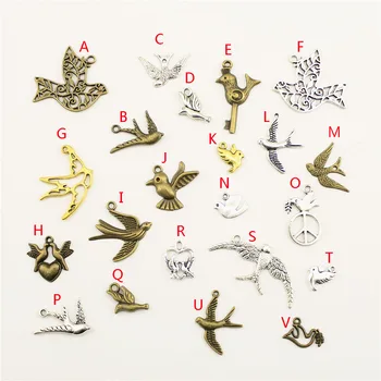 

20 Pcs Animal Bird Swallow Peace Pigeon Charms Pendant For DIY Jewelry Making Handmade Bracelet Necklace Accessories M046