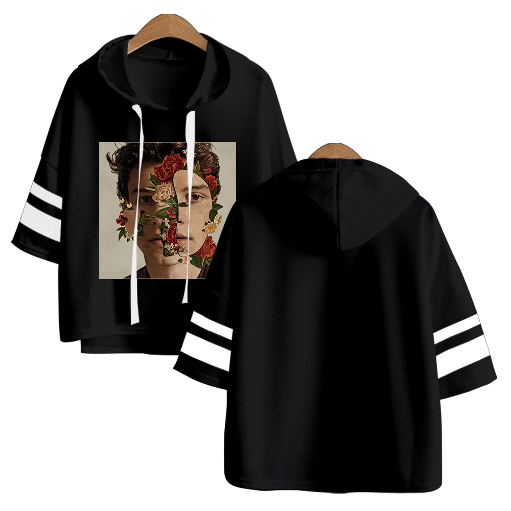 أريانا غراندي هوديس مع هود K-البوب الليل زقزقة قصيرة الأكمام مع هود أزياء هوديس النساء بارد المحملة القمصان الملابس