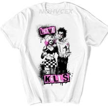 Группа Sex Pistols рубашка СИД Нэнси любовь убивает рубашка для мужчин Уникальный короткий рукав O образным вырезом футболки для пары